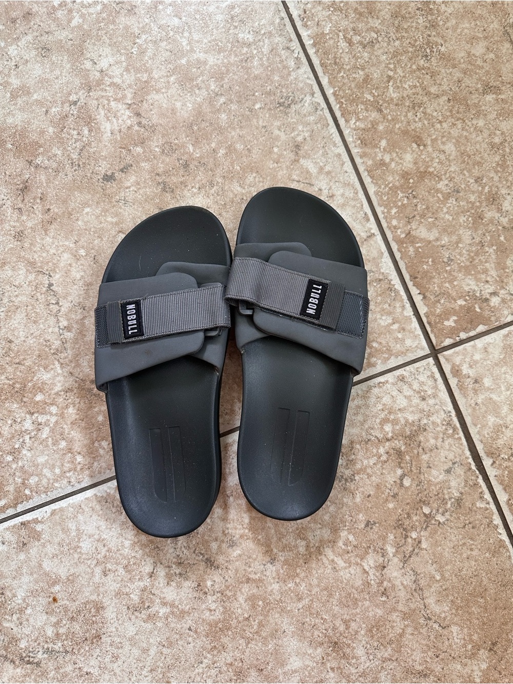 Unisex Grey Nobull Sandals with Adjustable Strap, size 7.5 womens